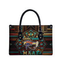 Ma’at Eye of Horus Leather Bag Egyptian Feather Celebrating Truth
