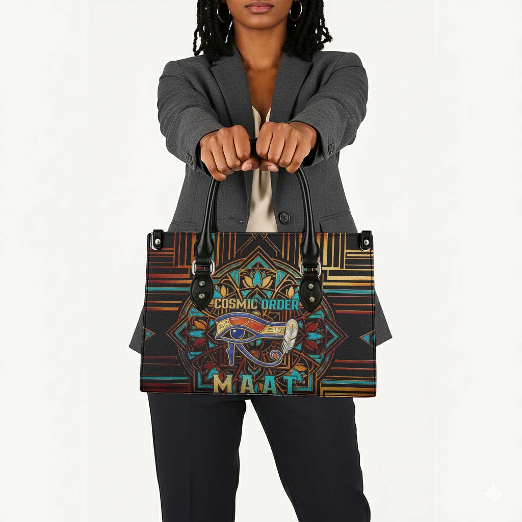 Ma’at Eye of Horus Leather Bag Egyptian Feather Celebrating Truth