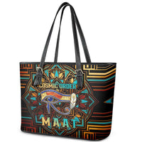 Ma’at Eye of Horus Leather Tote Bag Egyptian Feather Celebrating Truth