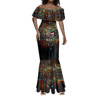 Ma’at Eye of Horus Mermaid Dress Egyptian Feather Celebrating Truth