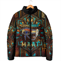Ma’at Eye of Horus Padded Jacket Egyptian Feather Celebrating Truth