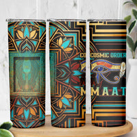 Ma’at Eye of Horus Skinny Tumbler Egyptian Feather Celebrating Truth