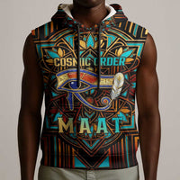 Ma’at Eye of Horus Sleeveless Hoodie Egyptian Feather Celebrating Truth