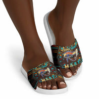 Ma’at Eye of Horus Slide Sandals Egyptian Feather Celebrating Truth