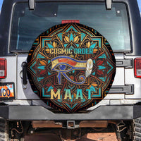 Ma’at Eye of Horus Spare Tire Cover Egyptian Feather Celebrating Truth
