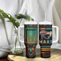 Ma’at Eye of Horus Tumbler With Handle Egyptian Feather Celebrating Truth