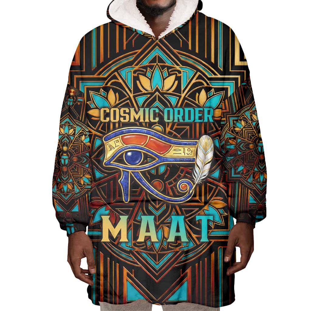 Ma’at Eye of Horus Wearable Blanket Hoodie Egyptian Feather Celebrating Truth
