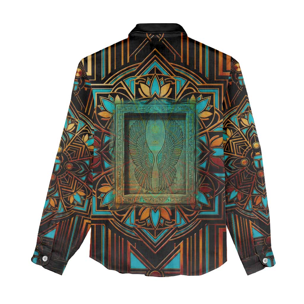 Ma’at Eye of Horus Women Casual Shirt Egyptian Feather Celebrating Truth