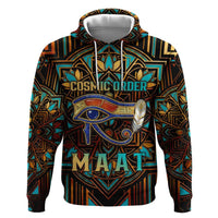 Ma’at Eye of Horus Zip Hoodie Egyptian Feather Celebrating Truth