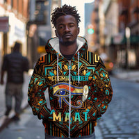 Ma’at Eye of Horus Zip Hoodie Egyptian Feather Celebrating Truth