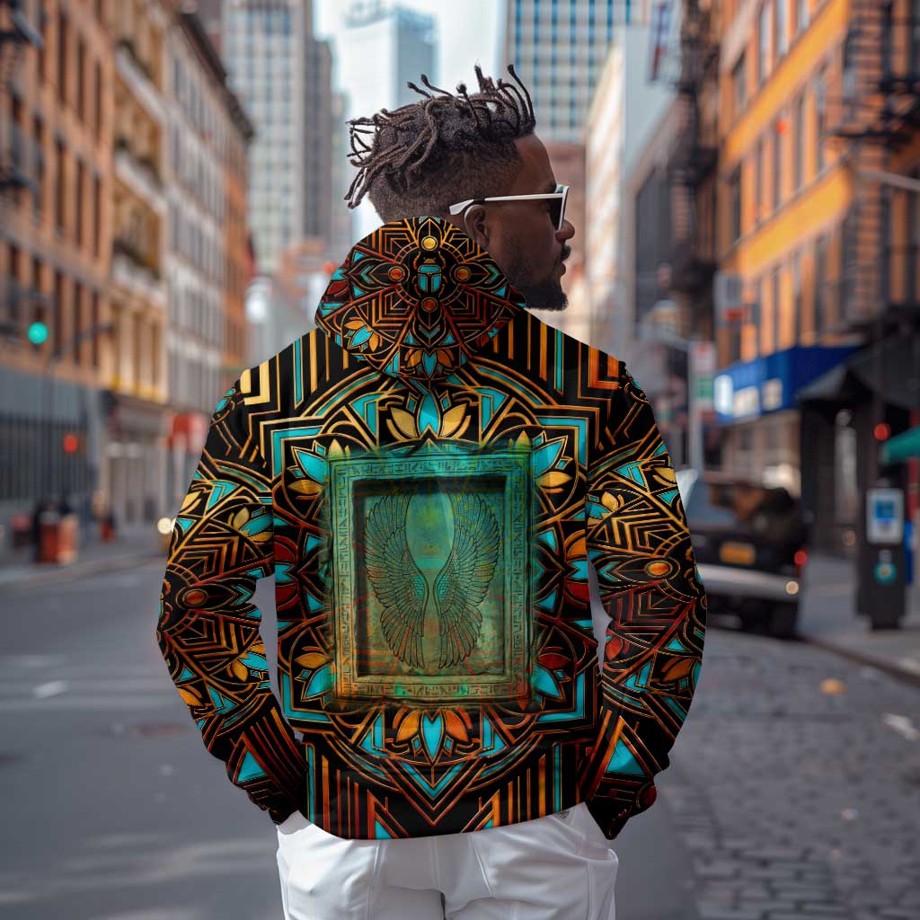 Ma’at Eye of Horus Zip Hoodie Egyptian Feather Celebrating Truth