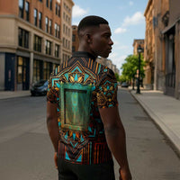 Ma’at Eye of Horus Zipper Polo Shirt Egyptian Feather Celebrating Truth