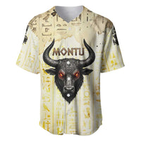 Montu Egyptian Baseball Jersey War God Mighty Bull Symbol Ancient Power Hieroglyphic