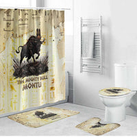 Montu Egyptian Bathroom Set War God Mighty Bull Symbol Ancient Power Hieroglyphic