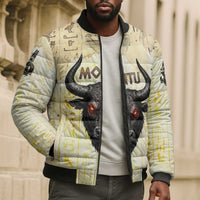 Montu Egyptian Bomber Puffer Jacket War God Mighty Bull Symbol Ancient Power Hieroglyphic