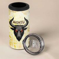 Montu Egyptian 4 in 1 Can Cooler Tumbler War God Mighty Bull Symbol Ancient Power Hieroglyphic