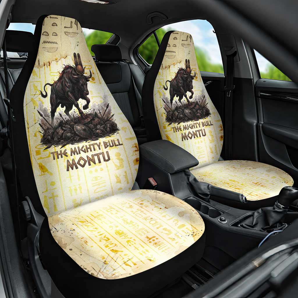 Montu Egyptian Car Seat Cover War God Mighty Bull Symbol Ancient Power Hieroglyphic