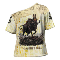 Montu Egyptian Cross Shoulder Shirt War God Mighty Bull Symbol Ancient Power Hieroglyphic