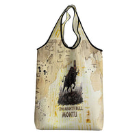 Montu Egyptian Grocery Bag War God Mighty Bull Symbol Ancient Power Hieroglyphic
