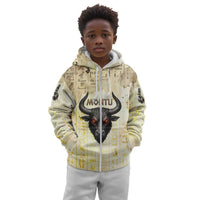 Montu Egyptian Kid Hoodie War God Mighty Bull Symbol Ancient Power Hieroglyphic