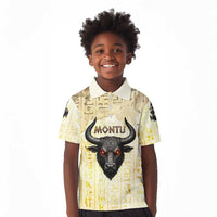 Montu Egyptian Kid Polo Shirt War God Mighty Bull Symbol Ancient Power Hieroglyphic