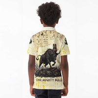 Montu Egyptian Kid Polo Shirt War God Mighty Bull Symbol Ancient Power Hieroglyphic