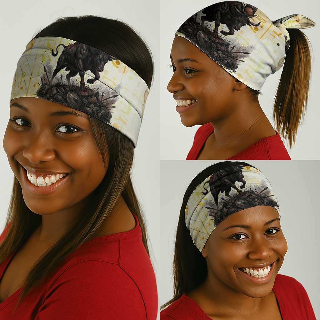 Montu Egyptian Neck Gaiter War God Mighty Bull Symbol Ancient Power Hieroglyphic