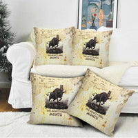 Montu Egyptian Pillow Cover War God Mighty Bull Symbol Ancient Power Hieroglyphic