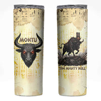 Montu Egyptian Skinny Tumbler War God Mighty Bull Symbol Ancient Power Hieroglyphic