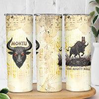 Montu Egyptian Skinny Tumbler War God Mighty Bull Symbol Ancient Power Hieroglyphic