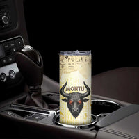 Montu Egyptian Skinny Tumbler War God Mighty Bull Symbol Ancient Power Hieroglyphic