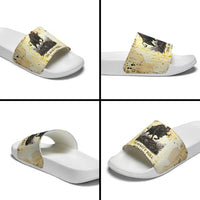 Montu Egyptian Slide Sandals War God Mighty Bull Symbol Ancient Power Hieroglyphic
