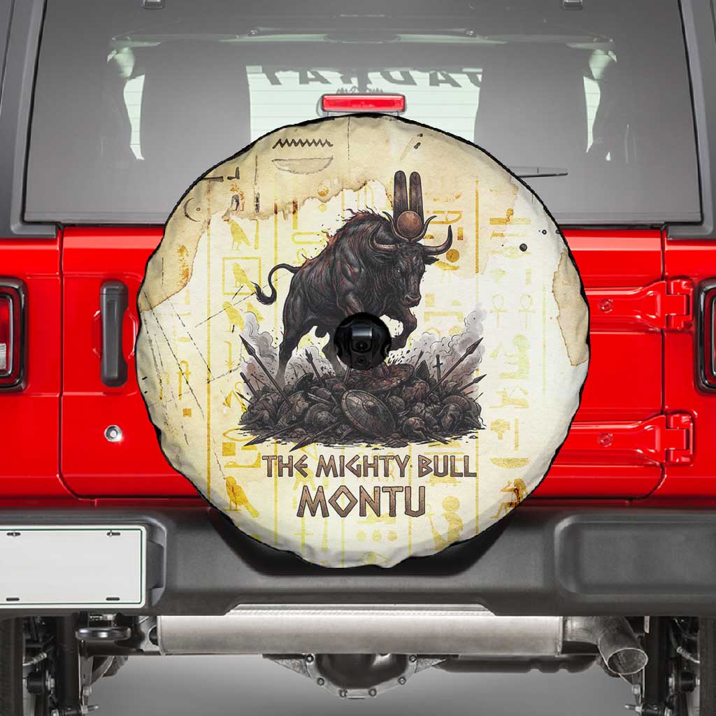 Montu Egyptian Spare Tire Cover War God Mighty Bull Symbol Ancient Power Hieroglyphic