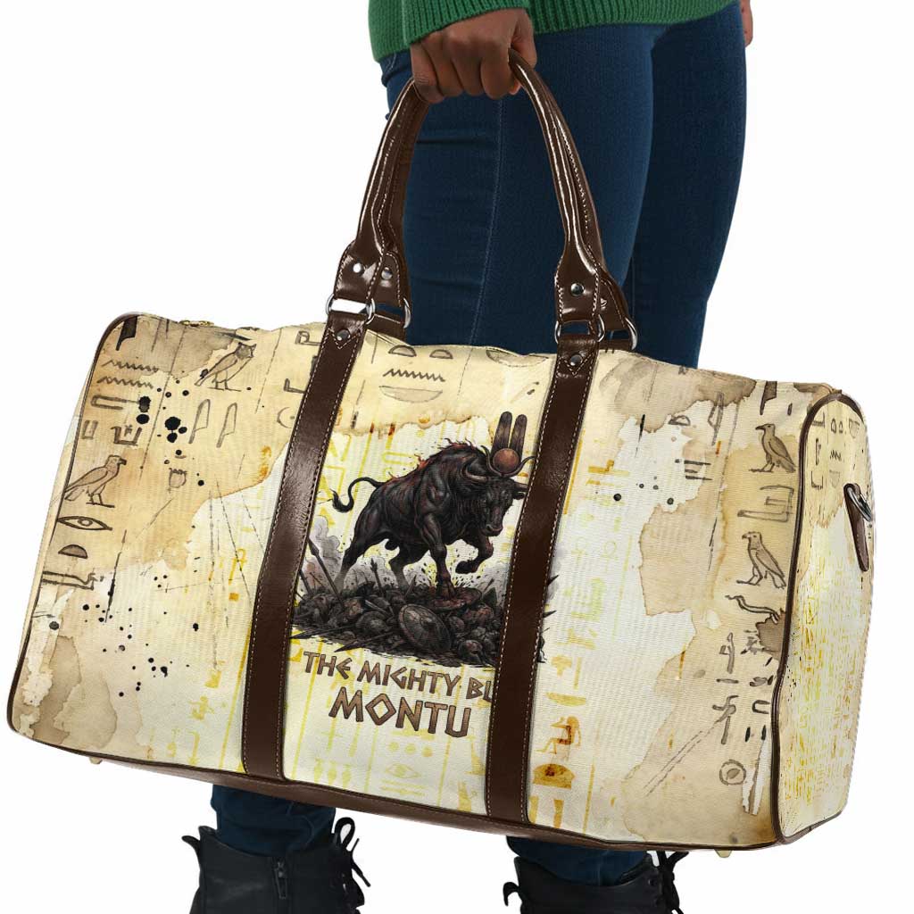 Montu Egyptian Travel Bag War God Mighty Bull Symbol Ancient Power Hieroglyphic
