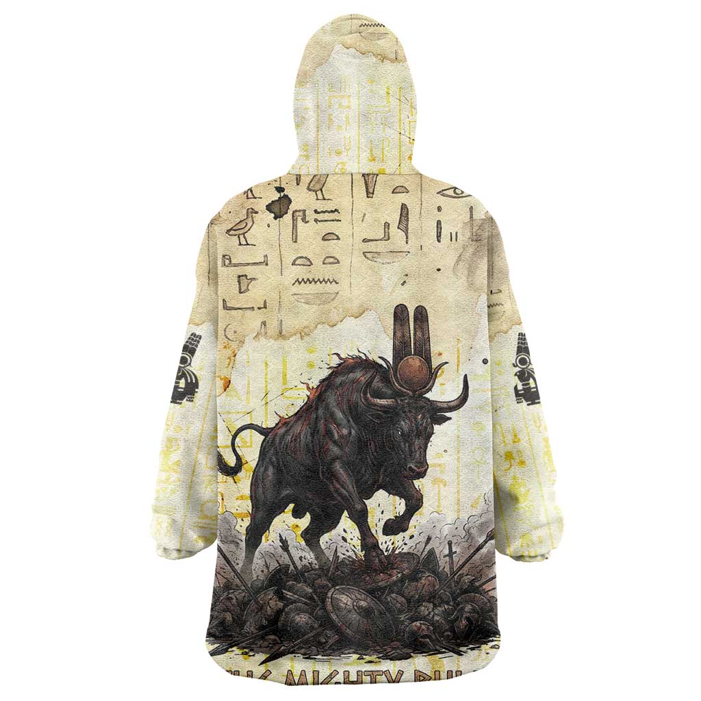 Montu Egyptian Wearable Blanket Hoodie War God Mighty Bull Symbol Ancient Power Hieroglyphic
