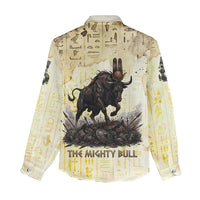 Montu Egyptian Women Casual Shirt War God Mighty Bull Symbol Ancient Power Hieroglyphic