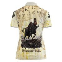 Montu Egyptian Women Polo Shirt War God Mighty Bull Symbol Ancient Power Hieroglyphic