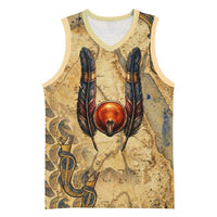 Montu Basketball Jersey Falcon Head War God Ancient Egyptian Map Feathers and Sun Disk