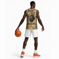 Montu Basketball Jersey Falcon Head War God Ancient Egyptian Map Feathers and Sun Disk