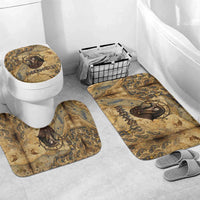Montu Bathroom Set Falcon Head War God Ancient Egyptian Map Feathers and Sun Disk