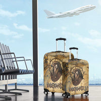 Montu Luggage Cover Falcon Head War God Ancient Egyptian Map Feathers and Sun Disk