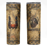 Montu Skinny Tumbler Falcon Head War God Ancient Egyptian Map Feathers and Sun Disk