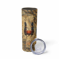 Montu Skinny Tumbler Falcon Head War God Ancient Egyptian Map Feathers and Sun Disk