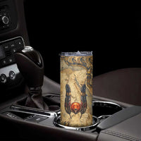 Montu Skinny Tumbler Falcon Head War God Ancient Egyptian Map Feathers and Sun Disk
