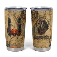 Montu Tumbler Cup Falcon Head War God Ancient Egyptian Map Feathers and Sun Disk