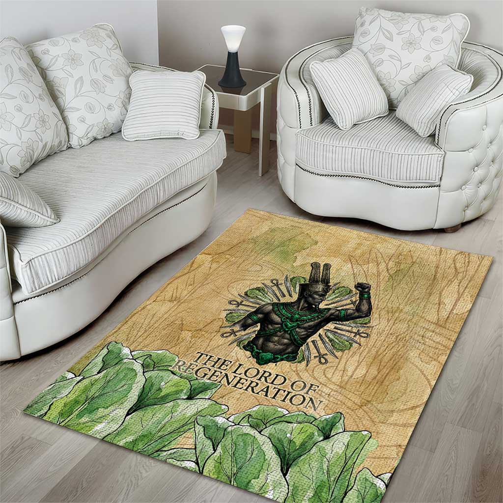 Min Area Rug Egyptian God of Fertility Lord of Generation Lettuce Ancient