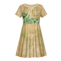 Min Kid Short Sleeve Dress Egyptian God of Fertility Lord of Generation Lettuce Ancient