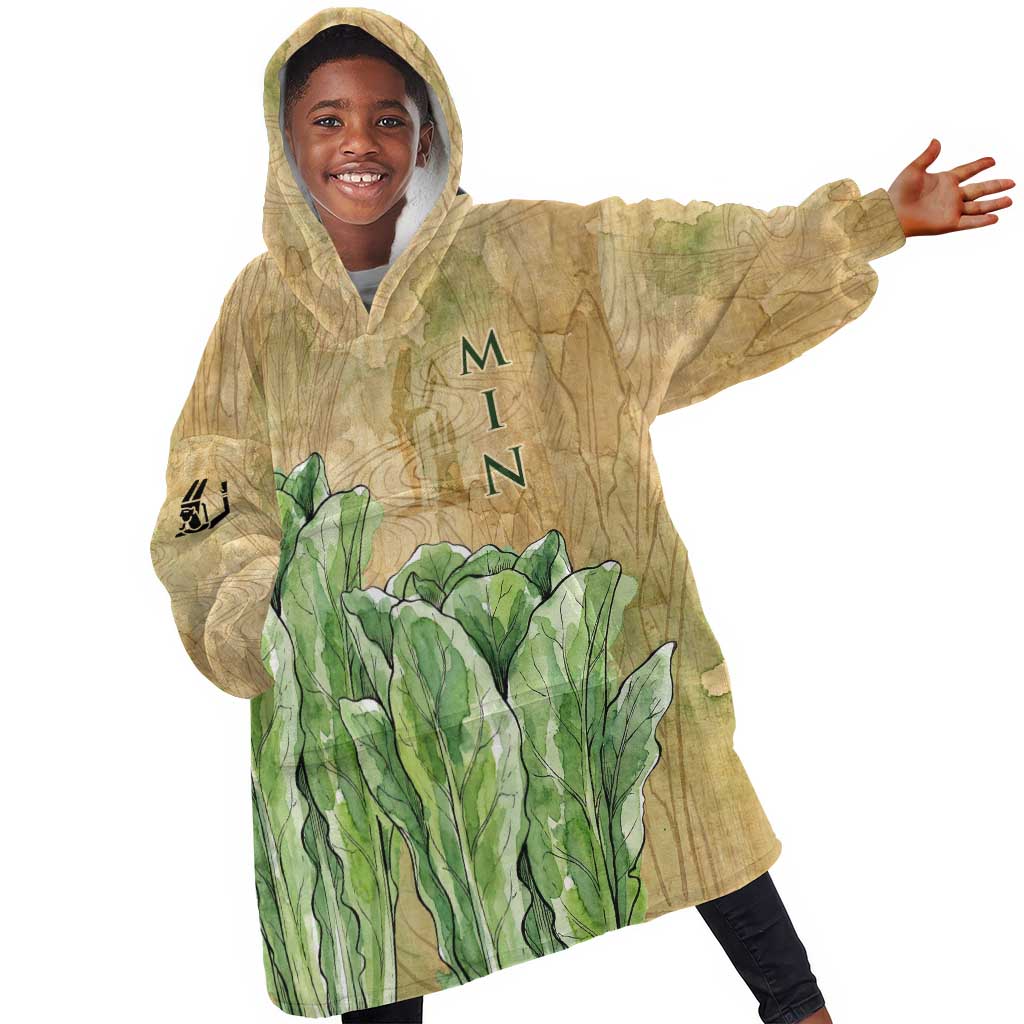 Min Kid Wearable Blanket Hoodie Egyptian God of Fertility Lord of Generation Lettuce Ancient