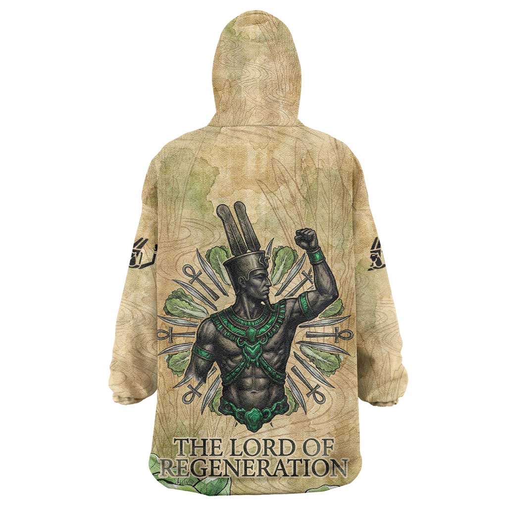 Min Kid Wearable Blanket Hoodie Egyptian God of Fertility Lord of Generation Lettuce Ancient