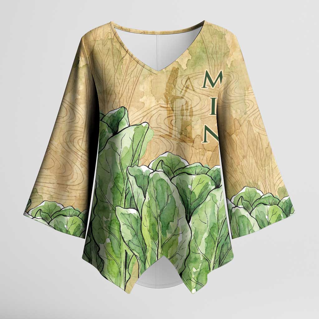 Min Kimono Sleeve Blouse Egyptian God of Fertility Lord of Generation Lettuce Ancient